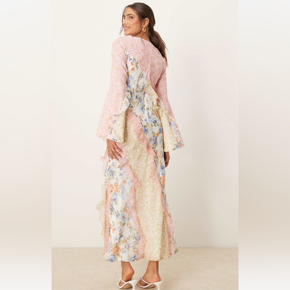 ASOS Multicolor Floral Long Sleeve Dress